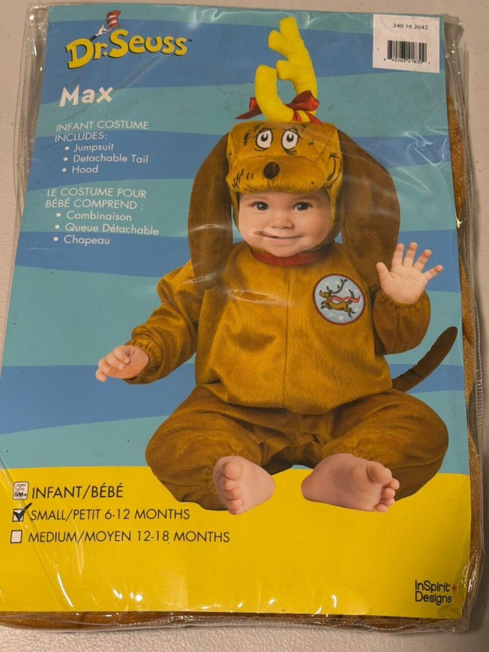 Dr. Seuss Max Infant Costume Jumpsuit Size Small 6-12 Months